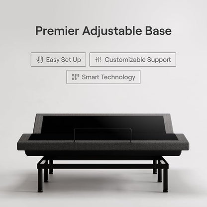 Nectar Premier Full Adjustable Base & 13” Mattress (New Version) - Head & Foot Incline - Medium Firm Memory Foam - Cooling Upgrade - 3 Massage Settings - 365-Night Mattress Trial & Forever Warranty