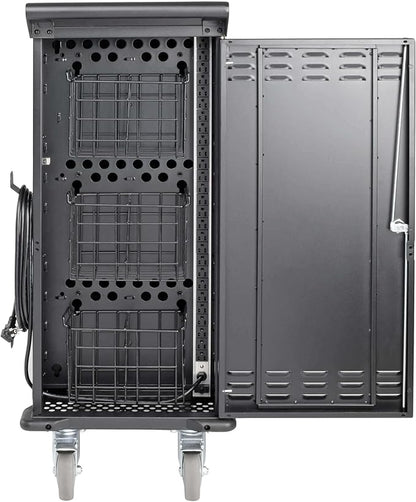 Tripp Lite 21-Port AC Mobile Charging Cart Storage Station for Chromebooks, iPads, Laptops, Tablets, Black (CSC21AC)