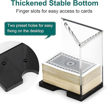 4 Deck Blackjack Shoe and Discard Tray, Clear Acrylic Card Dispenser Blackjack Dealing Shoe Card Dispenser for Playing Cards,Standard Size Poker Deck,Family Game Night