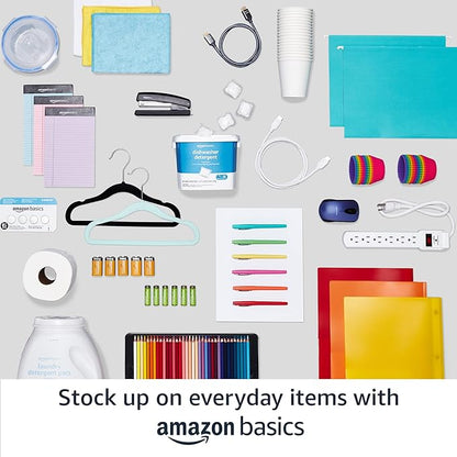Amazon Basics 4-Shelf Steel Wire Rack, 13.4 D x 23.2 W x 48 H in, Black | Sturdy, Adjustable, Easy Assembly, Storage