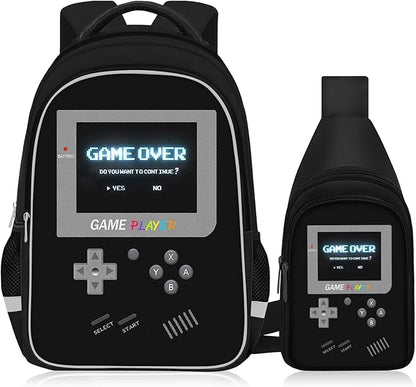 School Backpack For Boys - Gamer Boys Backpack For Kids Children Teens Elementary Middle School - Ages 6-18，17″