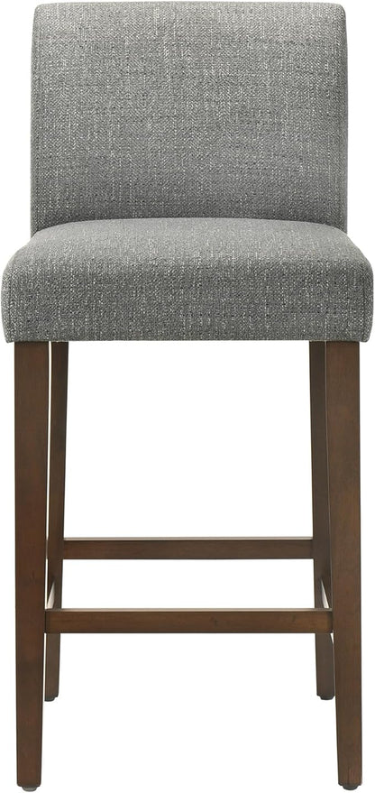 CHITA Counter Height Bar Stools Set of 3, 27" H Seat Height Upholstered Barstools, Fabric in Fog Grey