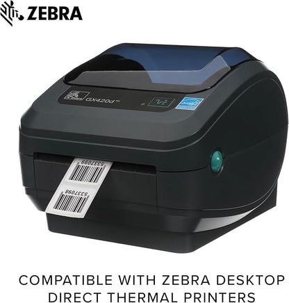 Zebra 1.25 x 1 in Direct Thermal Paper Labels Z-Perform 2000D Permanent Adhesive Shipping Labels 1 in Core 6 rolls 10031633SP