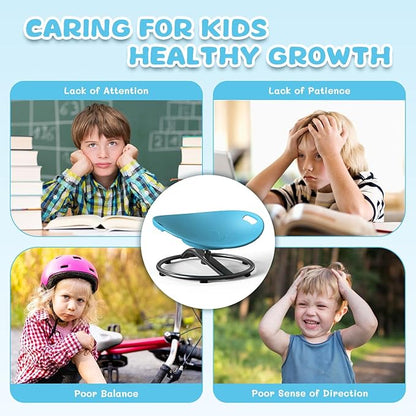 Spinning Chair for Autistic Kids - Sensory Spinning Chair for Autistic Children with Safety Handle & Non-Slip Design, Sensory Swivel Chairs for Kids 3-8 Years(Blue)