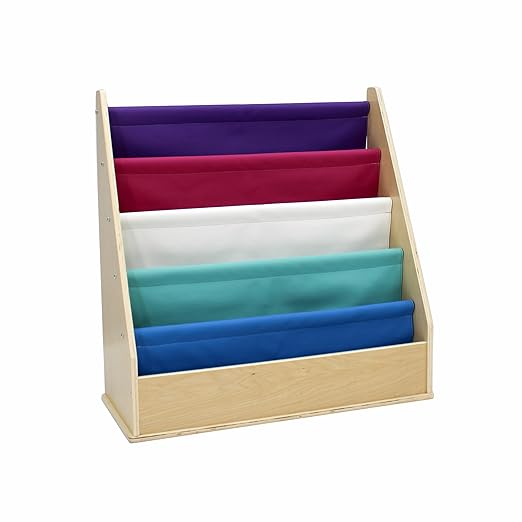 Factory Direct Partners 13745-140 Birch SoftScape Sling Book Display, 4-Shelf Vinyl Storage for Kid"s Books and Magazines - Contemporary
