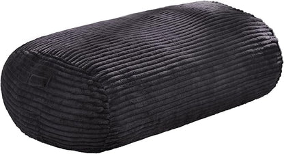 Hobestluk 3FT Bean Bag Chairs Adult Bean Bag with Portable Handle Comfy Large Bean Bag Chair with Removable Cover for Living Room Bedroom or Reading Nook (Stripe Dark Grey, 3FT)