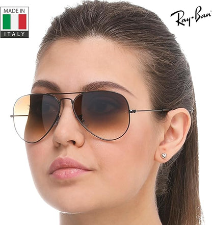 Ray-Ban RB3025 AVIATOR GRADIENT Pilot Shaped Sunglasses for Men & Women with Official RAYBAN Eyewear Kit