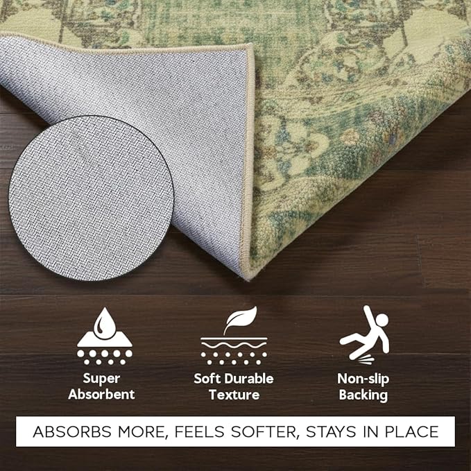 Muddy Mat짰 Majestic 3ft x 5ft Washable Area Rugs for Living Room, Bedroom & Dining Room ??Modern Soft Low Pile Non Slip Carpet ??Pet Friendly Waterproof Foldable Rugs for Home