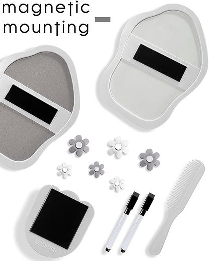 KEYDUACU 12 pcs Girls Locker Accessories, Locker Decorations Including Mirrors, whiteboards, Magnets and organizing Supplies. Ideal for Back-to-School Essentials and The Office (12 pcs-Light Gray)