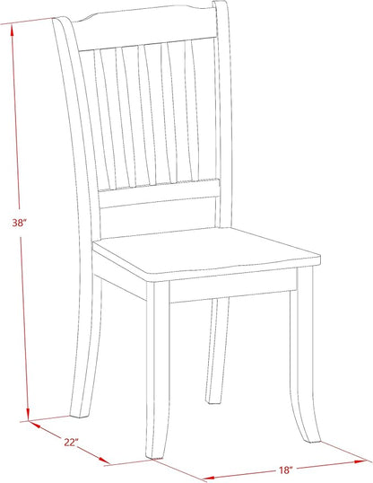 East West Furniture DODA7-MAH-W 7 Piece Kitchen Table & Chairs Set Consist of a Rectangle Dining Room Table with Butterfly Leaf and 6 Solid Wood Seat Chairs, 42x78 Inch, Mahogany