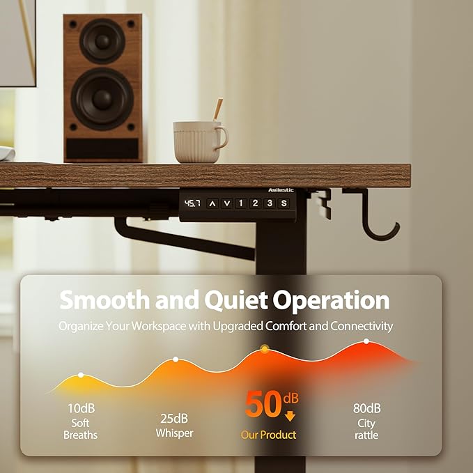 Agilestic 59 Inch L Shaped Standing Desk Adjustable Height, Electric Corner Standing Desk, Sit Stand Computer Table with Splice Board, Rustic Brown
