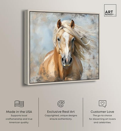 Art Remedy Rustic Rider Canvas Horse Wall Art, Silver Frame, 12" x 12"