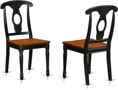 East West Furniture LGKE5-BCH-W 5 Piece Dining Room Furniture Set Includes a Rectangle Wooden Table with Butterfly Leaf and 4 Kitchen Dining Chairs, 42x84 Inch, Black & Cherry