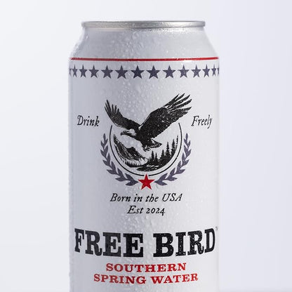 Free Bird, Southern Spring Water, 12-Pack (19.2oz Tallboy Cans) ??Crisp & Clean Blue Ridge Mountain Water, Naturally Sourced