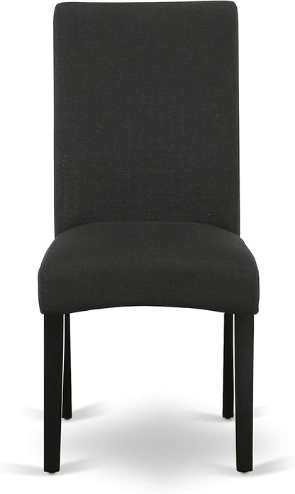 East West Furniture X697DR124-5 5 Piece Dining Room Furniture Set Includes a Rectangle Dining Table with X-Legs and 4 Black Color Linen Fabric Upholstered Chairs, 40x72 Inch, Multi-Color