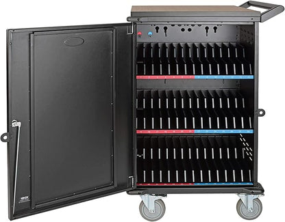 Tripp Lite 42-Port AC Mobile Charging Cart Storage Station for Chromebooks, iPads, Laptops, Tablets, Black (CSC42AC)