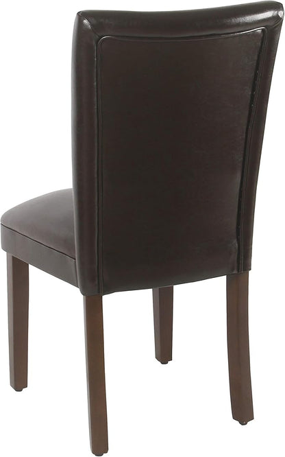 HomePop Parsons Dining Chair - Brown Faux Leather (Set of 2)