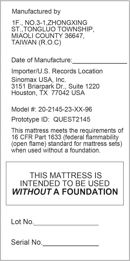 Vibe Quilted Hybrid Mattress, 12-Inch Innerspring and Pillow Top Gel Memory Foam Mattress, Fiberglass Free, CertiPUR-US Certified Bed in a Box, Queen
