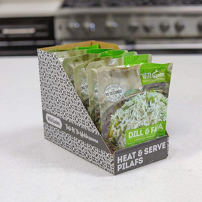 Wild Garden Heat and Serve Pilaf, Dill & Fava, Fully Cooked, Ready to Eat, Microwavable 8.8 oz, 6 pack