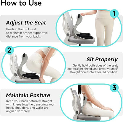 BKT Seat Cushion Chair Ergonomic Office Chair Cushions Lumbar Support for Seat Pillow Ideal for Students Office Workers Nursing Mothers Long Sitting Outdoor Fishing Floor