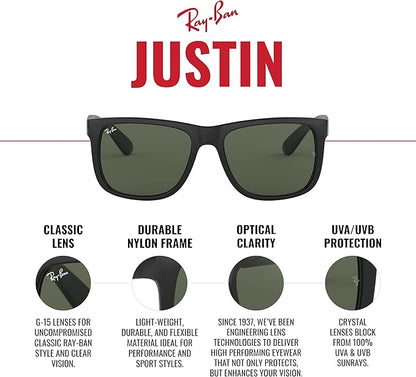 Ray-Ban RB4165 Justin Rectangular Sunglasses