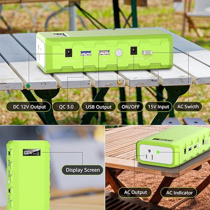 Powkey 88.8Wh Portable Power Station | 65W AC Camping & Home Backup