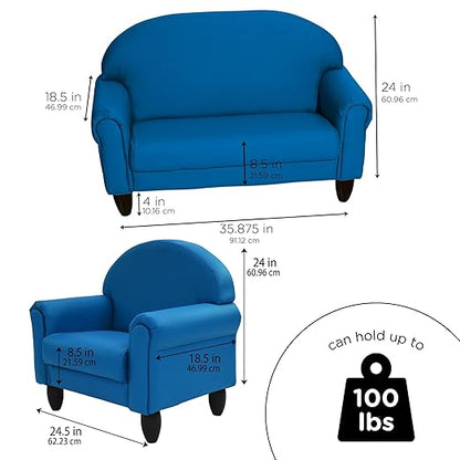 Children's Factory As We Grow Chair and Couch, Flexible Seating for Daycare or Preschool, Kids Reading Couch, Playroom Furniture, Deep Water