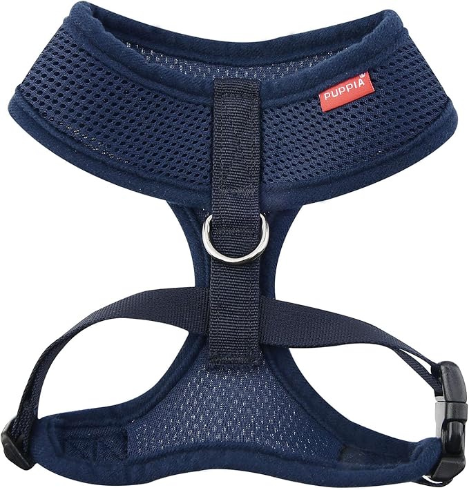 Puppia Soft Dog Harness, Navy, Large (PDCF-AC30-NY-L)