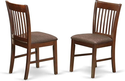 East West Furniture PSNO6C-MAH-C 6 Piece Dining Room Set Contains a Rectangle Kitchen Table with Butterfly Leaf and 4 Linen Fabric Dining Chairs with a Bench, 32x60 Inch, Mahogany