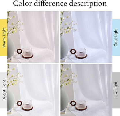 NICETOWN White Sheer 72 inch Curtains for Nursery, Rod Pocket Soft Lightweight Drapes Voile Sheer Air & Breathable Window Treatments for Bedroom, W42 x L72, 2 Panels