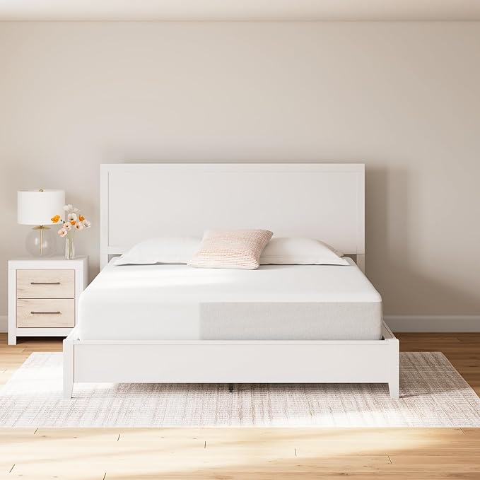 Signature Design by Ashley California King Size Cool Max 12 Inch Medium Plush Cooling Gel Infused Memory Foam Mattress for Pressure Relief, Fiberglass Free, Mattress in A Box
