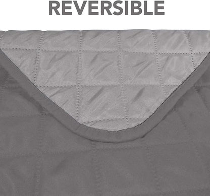 PureFit Reversible Sofa Cover Water Resistant Chair Couch Cover, Machine Washable Furniture Cover with Non-Slip Foam and Adjustable Strap for Dogs, Pets (Chair, Gray/Light Gray)