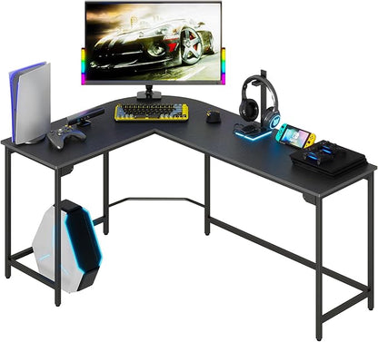 Teraves Modern L Shaped Gaming Desk 58'' Corner Computer Desk for Home Office Gaming Table Study Writing Workstation for Small Space, Easy to Assemble