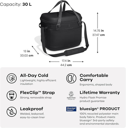 Hydro Flask Carryout Cooler - Insulated Portable Soft Cooler - 30 L Capacity in Shale Gray