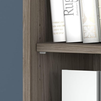 Bush Business Furniture Studio C 73" H 5-Shelf Bookcase with Adjustable Shelves, Modern Hickory Laminated Wood (SCB136MH)