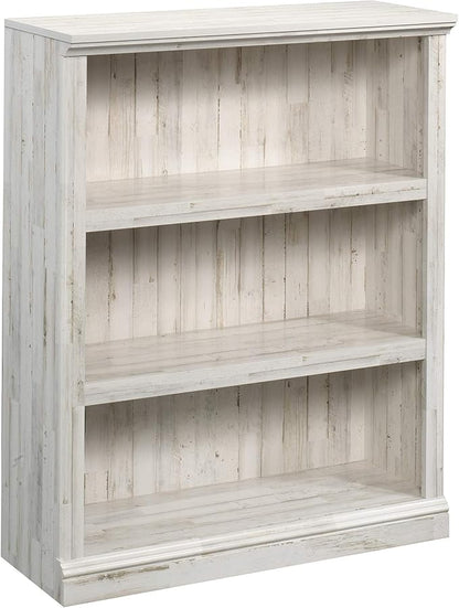 Sauder 3 Tier Book Shelf Wooden Bookcase Multipurpose Bookshelf for Home Office, Living Room, in White Plank