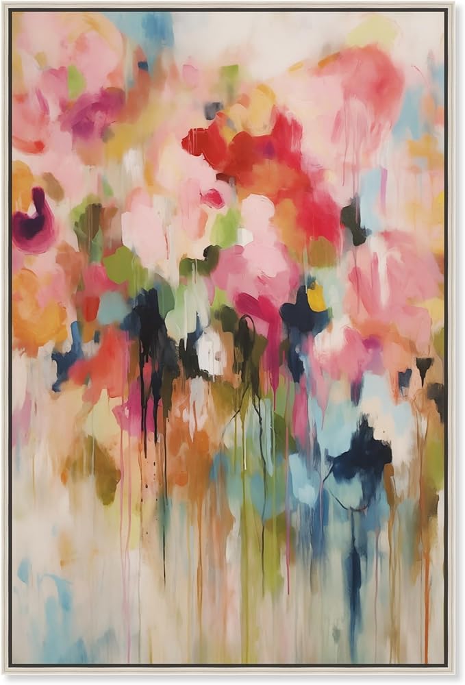Art Remedy Soft Lush Pastel Canvas New Floral Wall Art, Silver Frame, 10" x 15"
