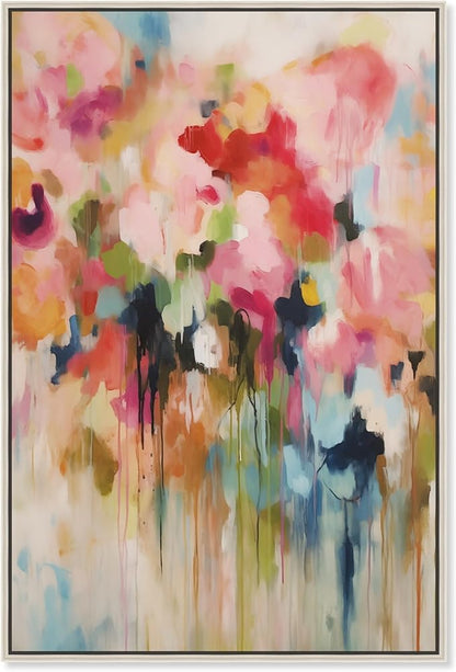 Art Remedy Soft Lush Pastel Canvas New Floral Wall Art, Silver Frame, 10" x 15"