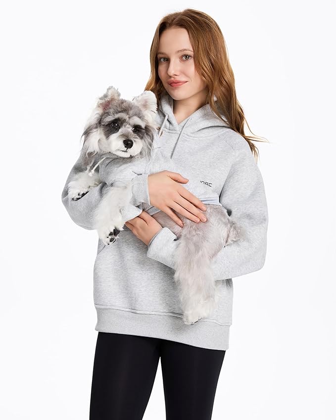 XPUDAC Matching Hoodie for Dogs and Humans Womens Hoodie Oversized Fleece Sweatshirts Long Sleeve Sweaters Pullover Fall Winter Clothes with Pocket, Grey, Medium