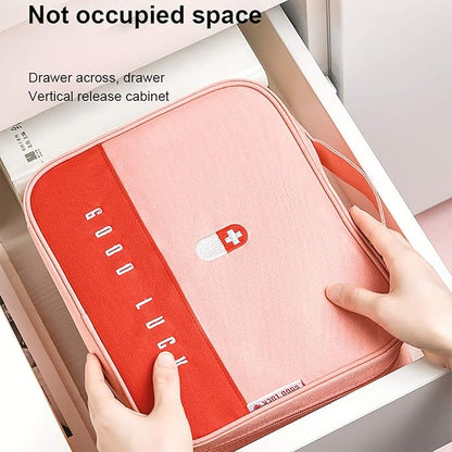 paerma Empty First Aid Bags Travel Medical Supplies Insulated Medicine Bag Convenient Safety Kit Suit for Family Outdoors Hiking Camping Car Office Workplace,Pink