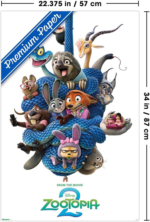Disney Zootopia 2 (2025) - Group One Sheet Wall Poster, 34L" x 22.4W", Premium Unframed Version