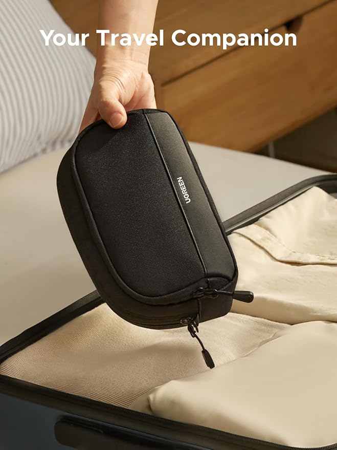 UGREEN Electronics Organizer Travel Case Bag Multifunctional Organizer Carrying Case for Cables, Cord, SD Card, Earbuds, Charger, USB Adapter, Electronic Accessories Medium Size