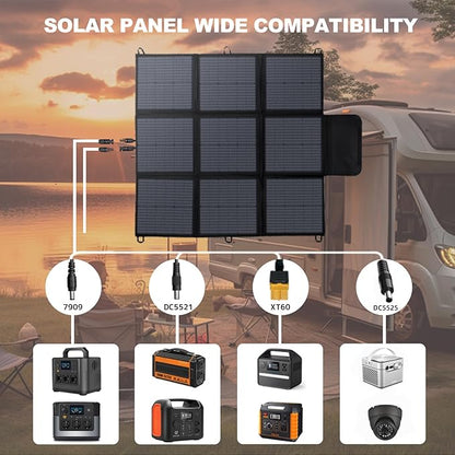 LVYUAN 300W Portable Solar Panel, 20V Foldable Pillow-Sized Solar Panel IP65 Waterproof, Upgraded 23% Efficiency for Solar Power Station Generator for Outdoor Camping Backpacking Hiking