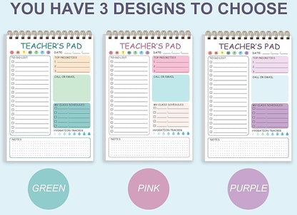 Teacher Notepad - Teacher To Do List Notepad, Spiral Checklist Notebook Organizer for Teachers Notes Task Appointment, Teacher Appreciation Gifts, 5.8'' x 8.3'', Purple