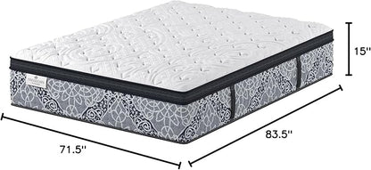 Kingsdown Cushion Firm Euro Pillow Top Hybrid California King Mattress Cooling Gel Memory Foam Layer Multi-Layered Motion Isolation Cool Sleep Quilted Top Luxury Mattresses, 15-inch, Passions Engleson