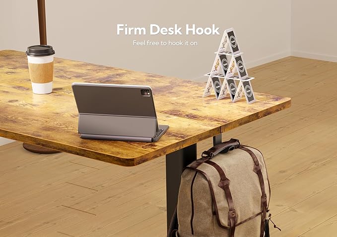YDN Standing Desk with Keyboard Tray, 48 Inch Height Adjustable Desk, Brown Stand Up Desks for Home and Office, 48inch Rustic Brown