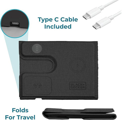 BLACK+DECKER 3 in 1 Charging Station for Apple Multiple Devices, Wireless Foldable Travel Charger for Multiple Devices iPhone 17 16 15 14 13 Pro Max Plus Apple Watch Series/AirPods (Black)