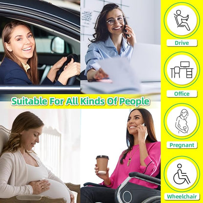 kingphenix Car Seat Cushion with Back Support Pillow: Enhanced Comfort Memory Foam Design for Pain Relief, Ideal for Drivers and Office Use - Ergonomic Lumbar Comfort for Long Sitting - Brown