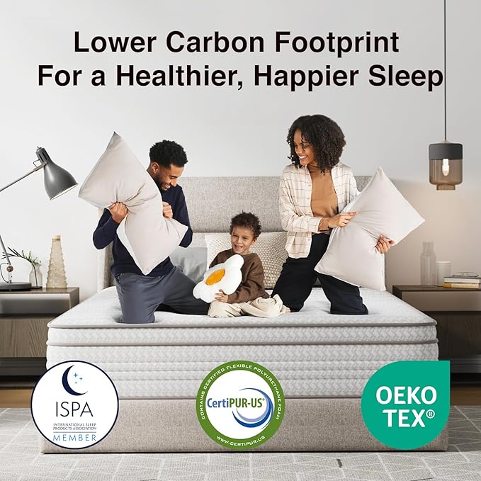 Novilla Queen Mattress, 14 Inch Queen Size Mattresses in a Box with Smarts™ Pocket Coil for Pressure Relief, Medium Firm Foam and Spring Hybrid Colchones with CertiPUR-US Certified