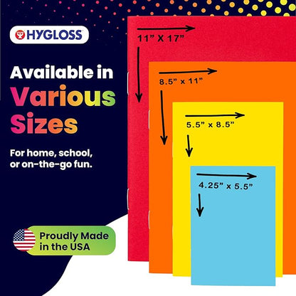 Hygloss Blank Books - Bulk 10 Pack – 4.25" x 5.5" A6 Assorted Colors – Paperback Blank Books for Kids to Write Stories, Doodle Art – Plain Drawing Sketchbook, Unlined Journal, Notebook Without Lines